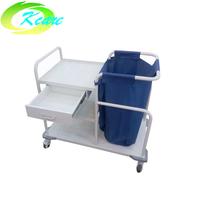 hospital steel clean linen trolley with single drawer for sale KS-B35