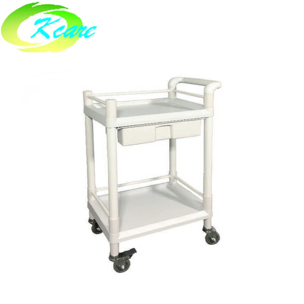 ABS two-shelves hospital instrument trolley with cabinet KS-B14