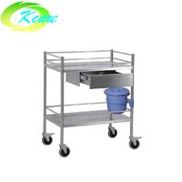Stainless steel hospital treatment medicine service trolley with single cabinet KS-B24
