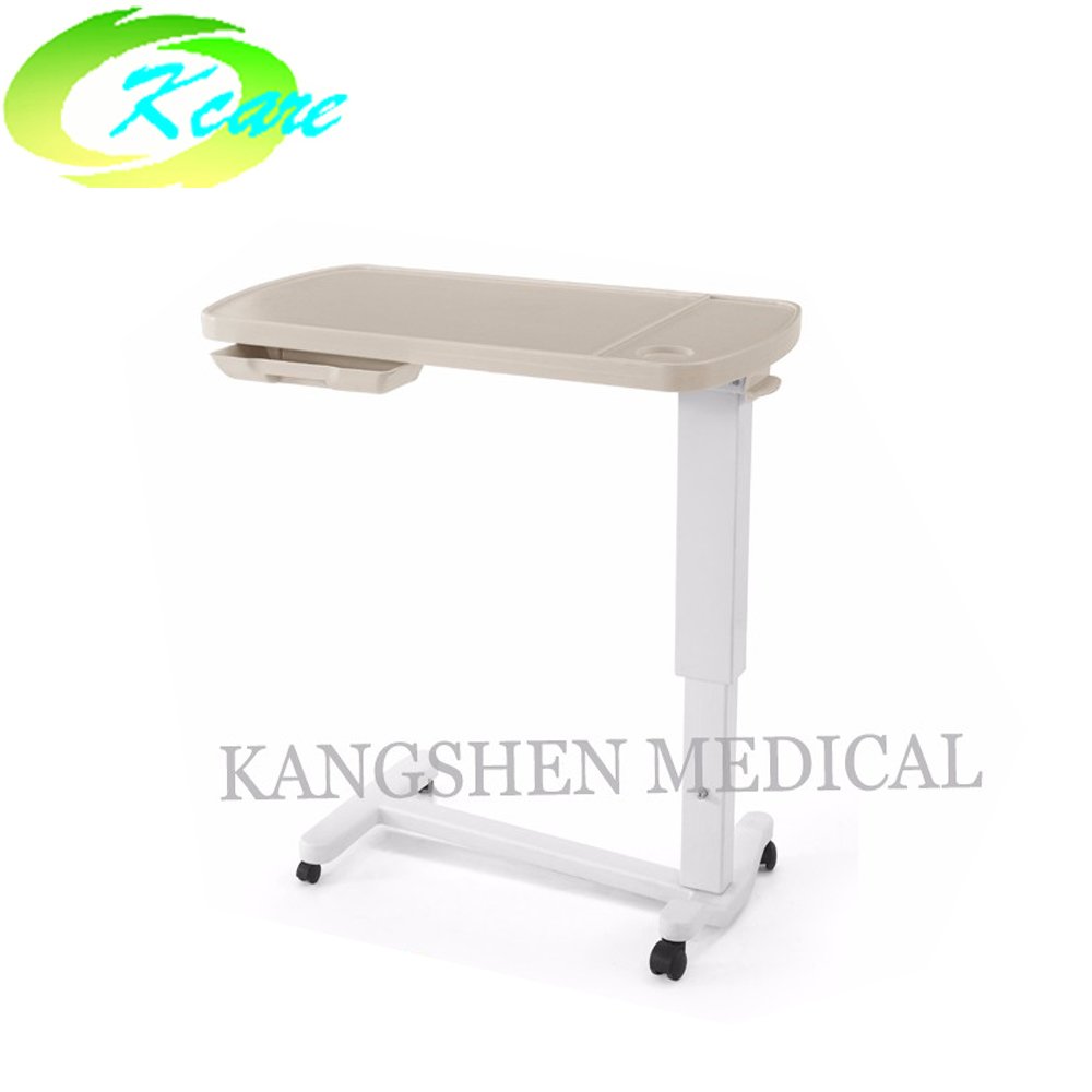 Adjustable hi-lo height abs plastic hospital over-bed table KS-D05x