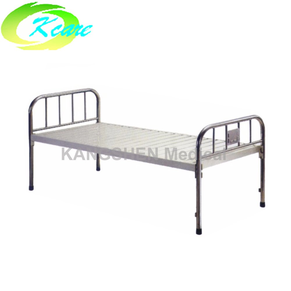 S.S. head and foot board steel hospital flat hospital bed KS-110a