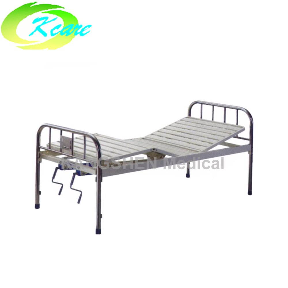 S.S. head and foot board steel manual hospital bed with two crank  KS-323